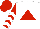 Silk - White, Red Triangle, White Chevrons On Red Sleeves, Red Cap
