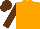 Silk - Orange, brown sleeves, brown cap