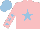 Silk - Pink, light blue star, pink sleeves, light blue stars, light blue cap