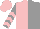 Silk - Pink and grey halved, pink chevrons on grey sleeves