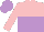 Silk - pink and Mauve halved horizontally, pink sleeves, mauve cap