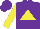 Silk - purple, yellow triangle, yellow sleeves