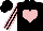 Silk - Black, pink heart, pink stripes on sleeves
