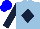 Silk - light blue, dark blue diamond, dark blue arms, blue cap