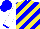 Silk - Blue and yellow diagonal stripes, white sleeves, blue cuffs and cap