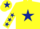 Silk - Yellow, Dark Blue star on body, stars on sleeves and star on cap