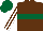 Silk - Brown, dark green hoop, brown and white striped sleeves, dark green cap