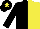 Silk - Black & yellow halved, yellow star on cap