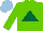 Silk - Light green, dark green triangle, light blue cap