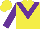 Silk - Yellow, purple  v ,purple sleeves
