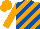 Silk - Orange, royal blue diagonal stripes