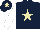 Silk - Dark blue, beige star, white sleeves, dark blue cap, beige star