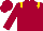 Silk - Claret, gold epaulettes,claret cap