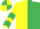 Silk - Yellow and Emerald Green (halved), chevrons on sleeves, quartered cap