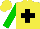 Silk - yellow, black cross, green sleeves