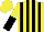 Silk - Yellow and black stripes, yellow and black halved sleeves, yellow cap