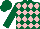 Silk - Dark green and pink diamonds, dark green cap