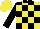 Silk - Yellow & black blocks, silver wolf on shield, black collar, black sleeves, yellow cap