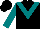 Silk - Black, teal chevron, teal sleeves