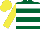 Silk - Dark green, white hoops, yellow sleeves,and cap