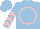 Silk - Light blue, pink circle, pink chevrons on sleeves