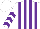 Silk - White and purple stripes, purple chevrons on sleeves