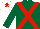 Silk - Dark green, red cross sashes, white cap, red star