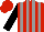 Silk - Red, grey stripes, black sleeves, red cap