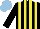 Silk - Black, yellow stripes, yellow cap, light blue cap