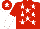 Silk - Red, white stars, halved sleeves, red cap, white star and peak