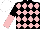 Silk - Black and pink diamonds, halved sleeves, white cap