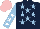 Silk - dark blue, light blue stars, white stars on light blue sleeves, pink cap
