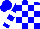 Silk - Blue and white blocks, white bars on blue sleeves