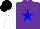 Silk - Purple, blue star, white sleeves, black cap