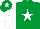 Silk - Emerald green, white star, white sleeves, emerald green cap, white star