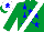 Silk - Emerald, white sash, blue stars, white cap, blue star, emerald peak