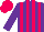 Silk - Purple, fuchsia stripes, purple sleeves, fuchsia cap