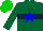 Silk - Dark green, dark blue hoop, blue star on green cap