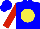 Silk - Blue, yellow ball, red sleeves