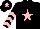 Silk - Black, pink star, chevrons on sleeves, black cap, pink star