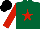 Silk - Dark green, red star and sleeves, black cap