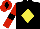 Silk - Black, yellow diamond, red sleeves, black armlets and diamond on red cap