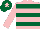 Silk - PINK, DARK GREEN hoops, DARK GREEN cap, PINK star