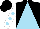 Silk - Black and sky blue triangular thirds, white sleeves, sky blue dots