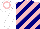 Silk - Pink and navy diagonal stripes, white sleeves and cap, pink hoop
