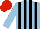 Silk - Light blue, black stripes, red cap