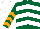 Silk - Dark green, white chevrons, dark green sleeves with orange chevrons, white cap