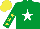 Silk - Emerald green, white star, emerald green sleeves, yellow stars and cap