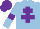 Silk - Light blue, purple cross of lorraine, purple armlet, purple cap