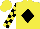 Silk - yellow, black diamond, checked sleeves
